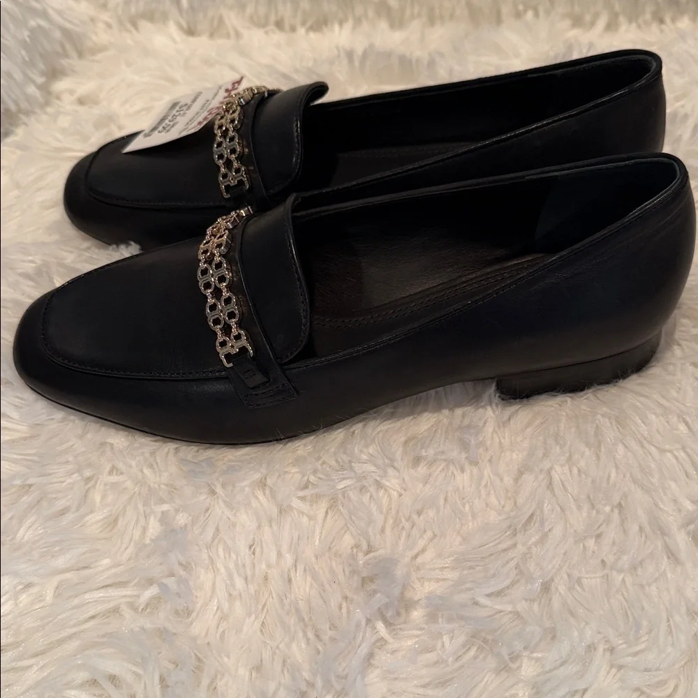 Tory Burch Gemini Link Black Slip On Flats NWT Size 8.5